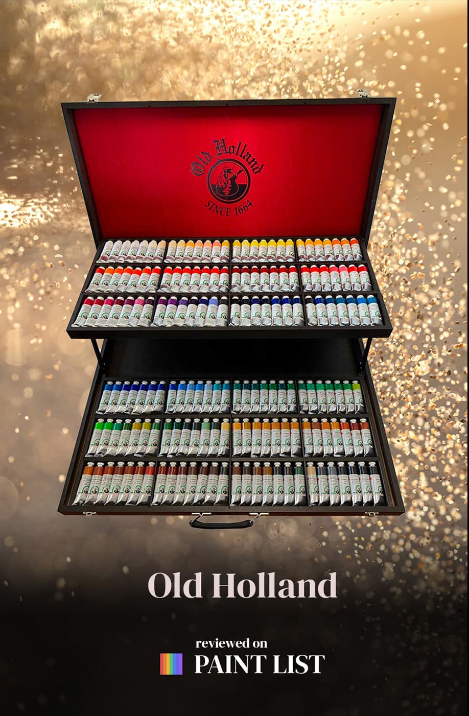 A wooden boxed painter's set