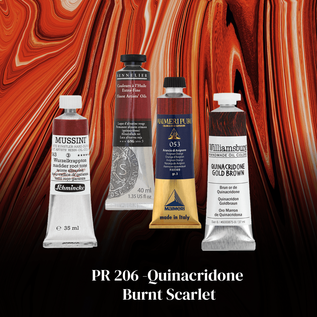 Tubes of paint made with PR206.