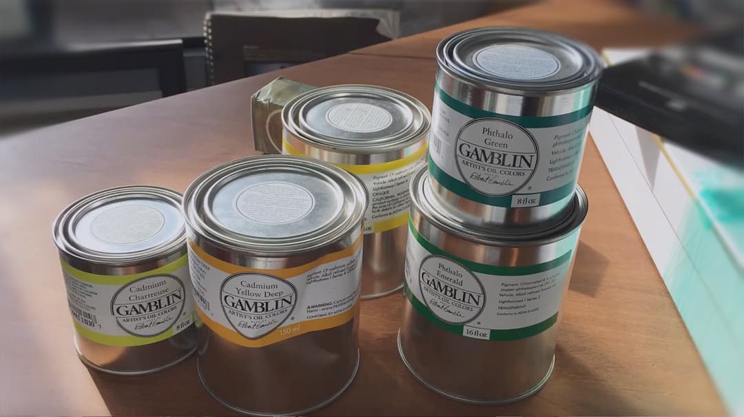 Working in large quantities with just the paint gave us a different impression of Gamblin colors