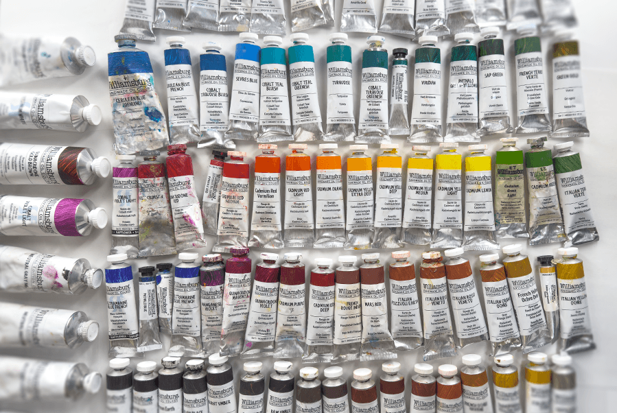 Tubes of Williamsburg paints
