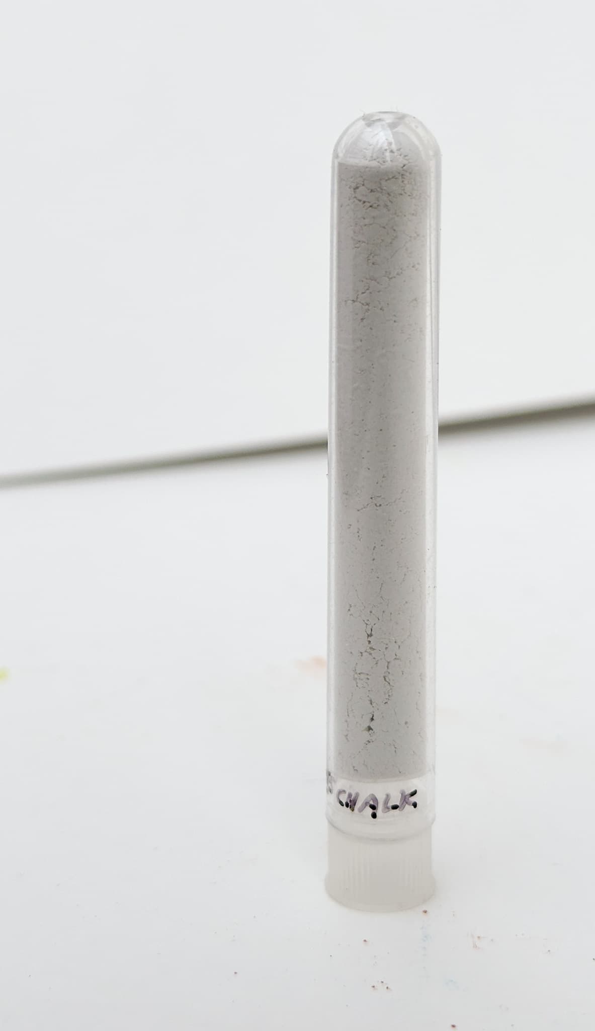 A tube filled with natural chalk