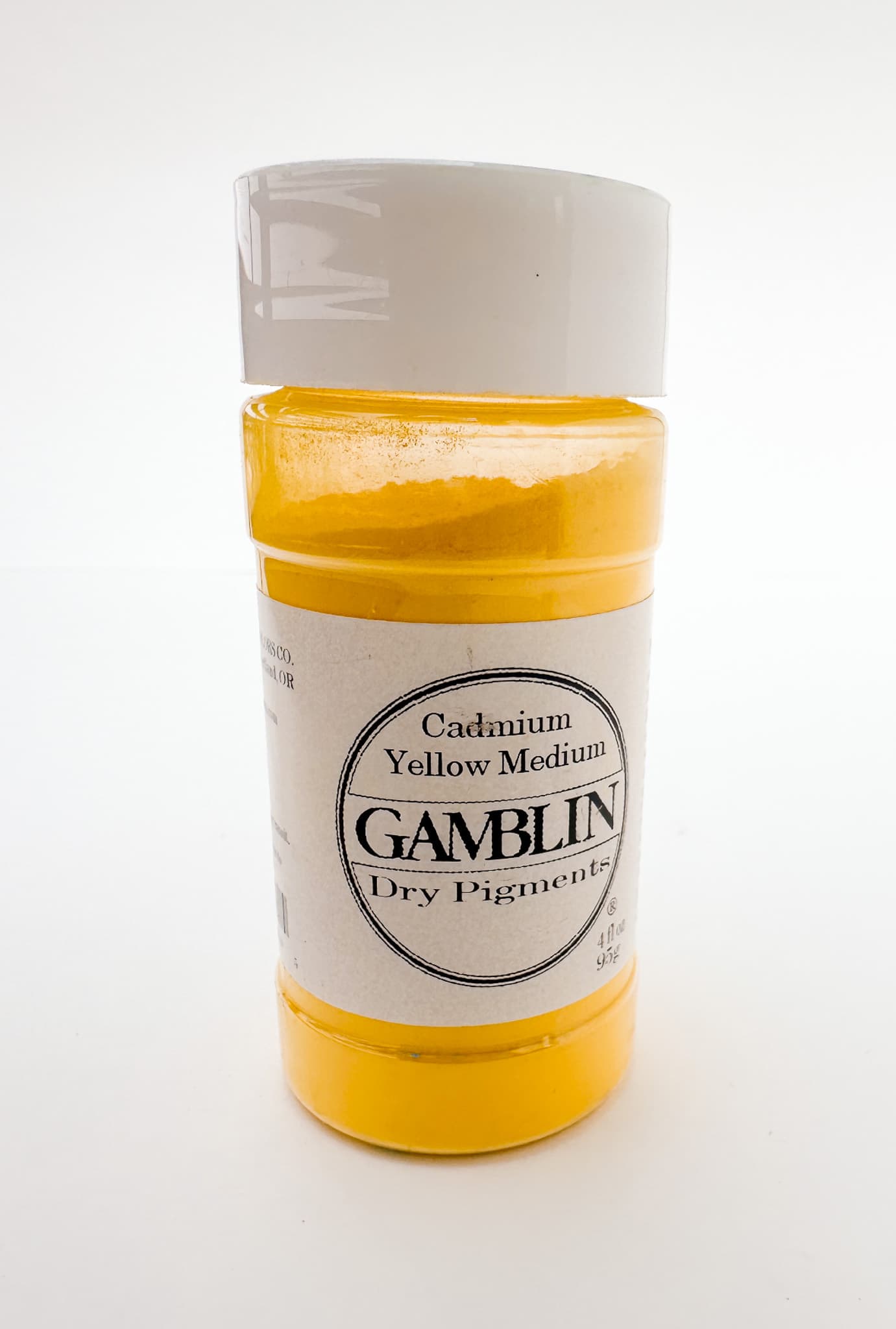 A jar of Cadmium Yellow Medium