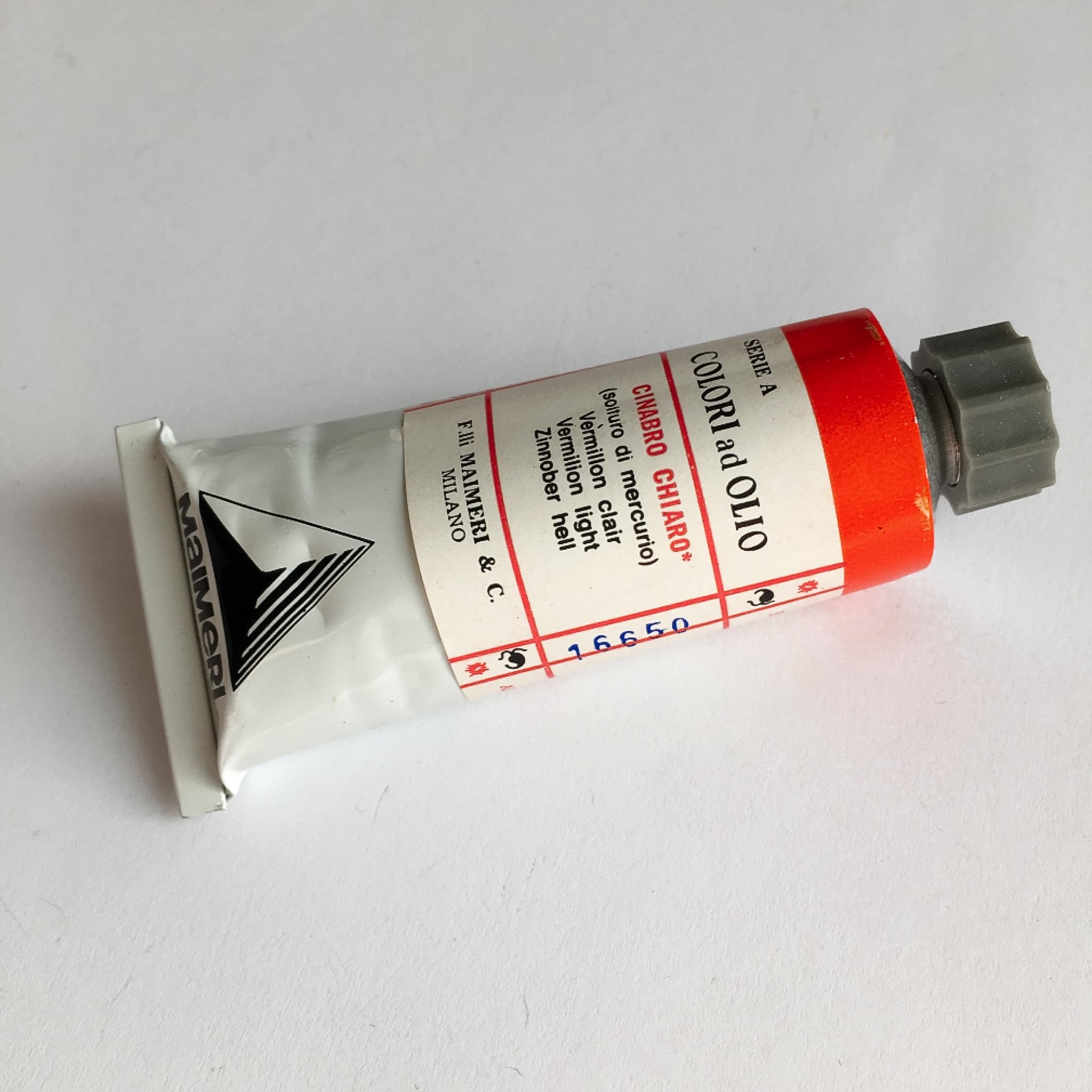 A vintage tube of Italian Maimieri Oil paint