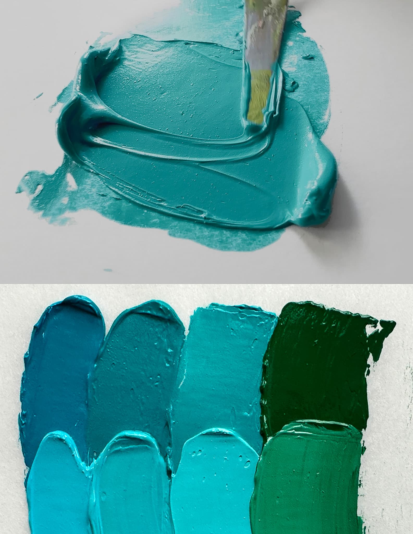 Swatches of PG50 which illustrate just how different the pigment can be- all samples share the same pigment code