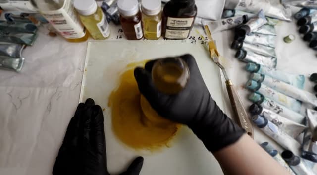 Paint in its simplest form is pigment and binder 3