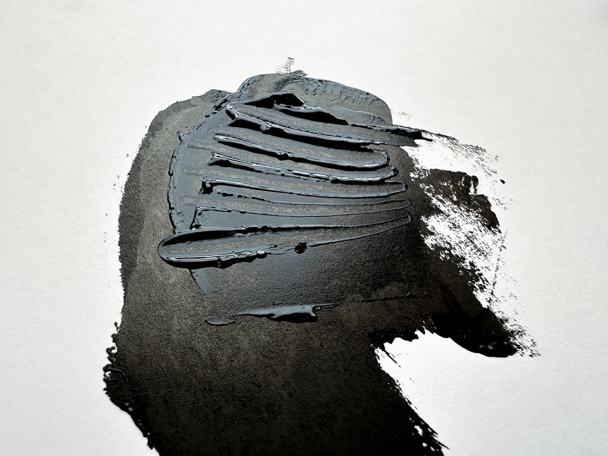 Troughs made in a dollop of black paint- the troughs are wilting a bit