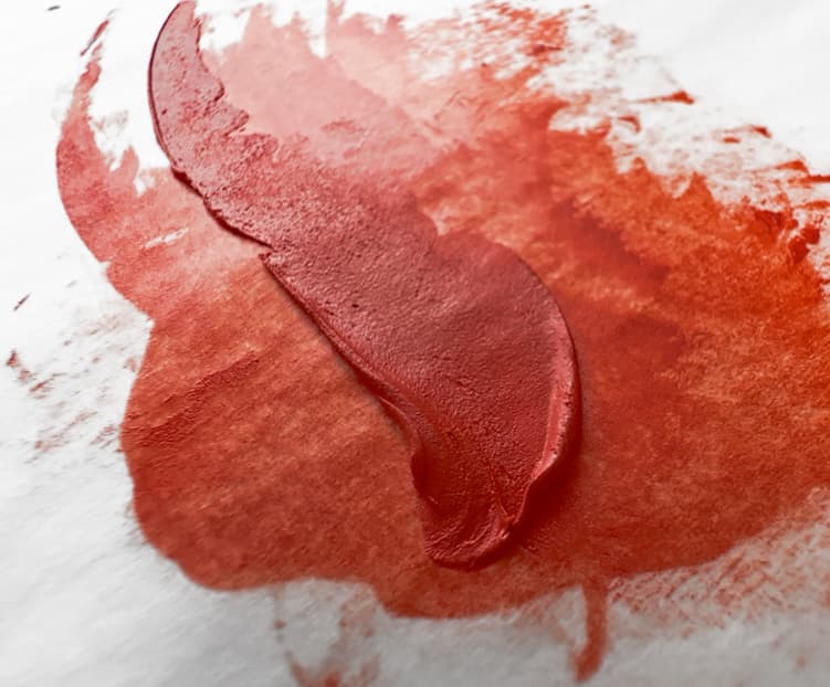 Brick red oil paint made of cinnabar