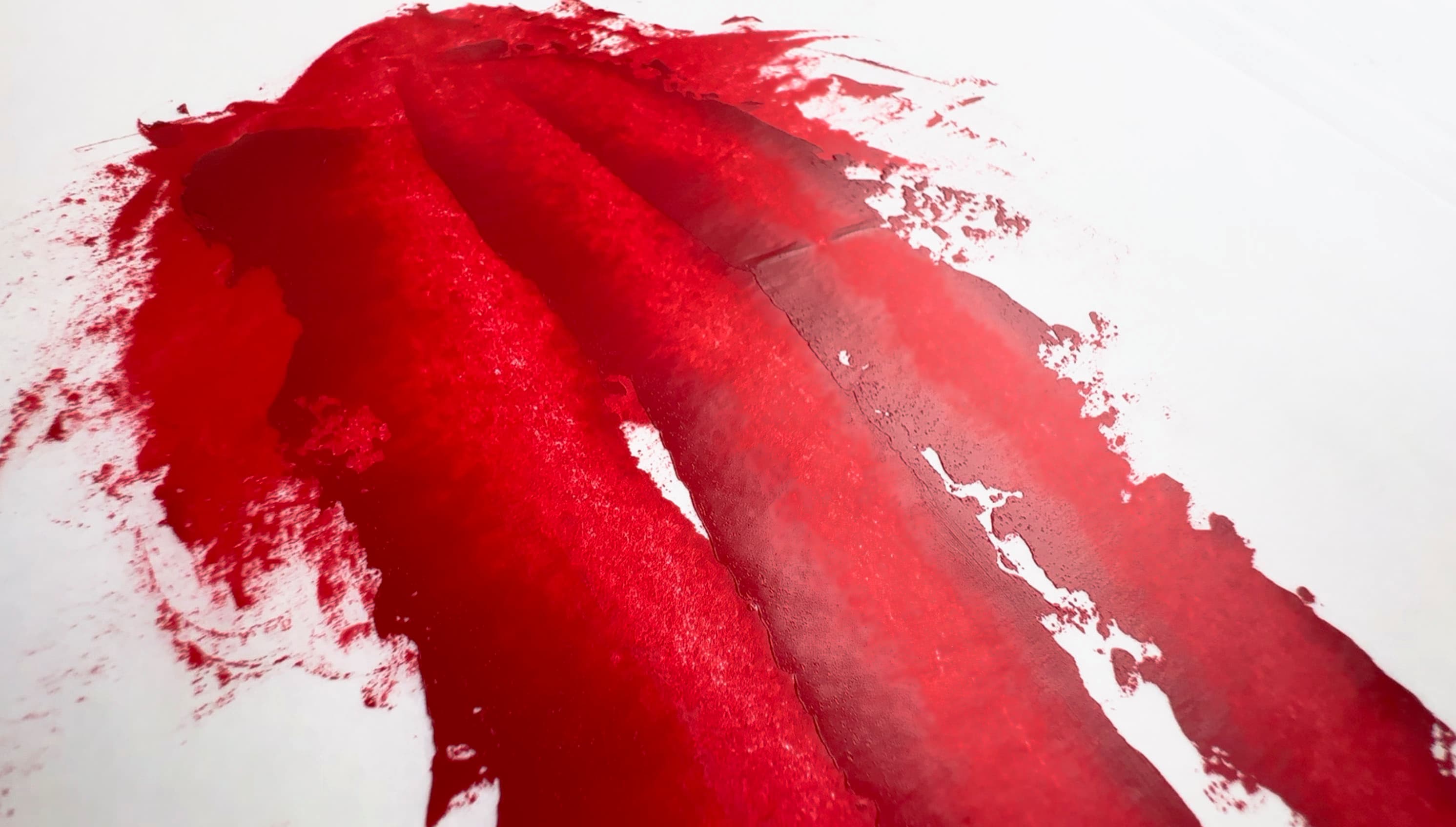 Anthraquinone Red, PR177, spread thinly to reveal glowing tints