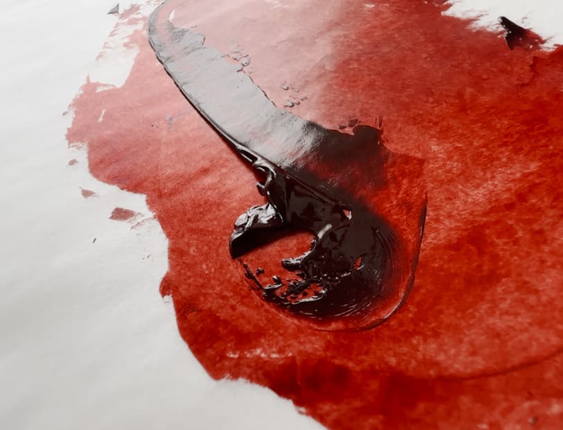 A bit of deep orange oil paint made with Puro's Avignon Orange