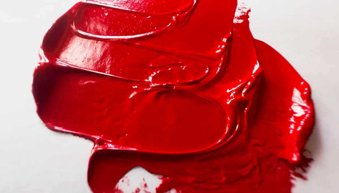 A stunning bright red oil paint