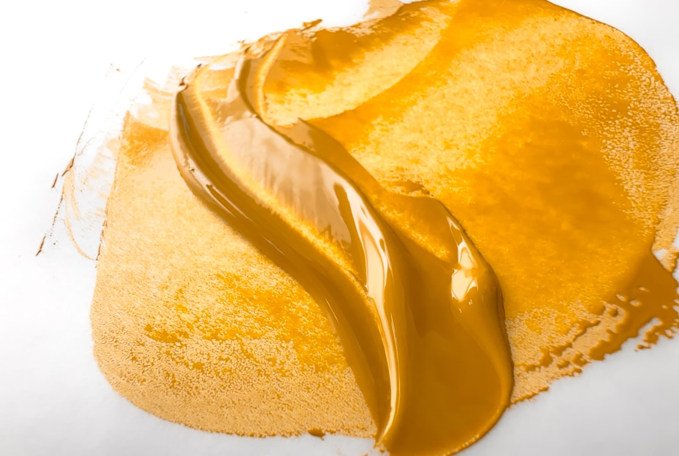 A dollop of orangy brown oil paint